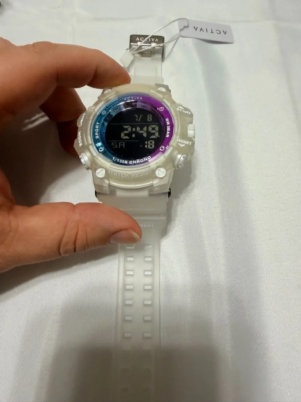 Ativa by Invicta Translucent Sport Digital Watch in Iridescent Blue-Purple